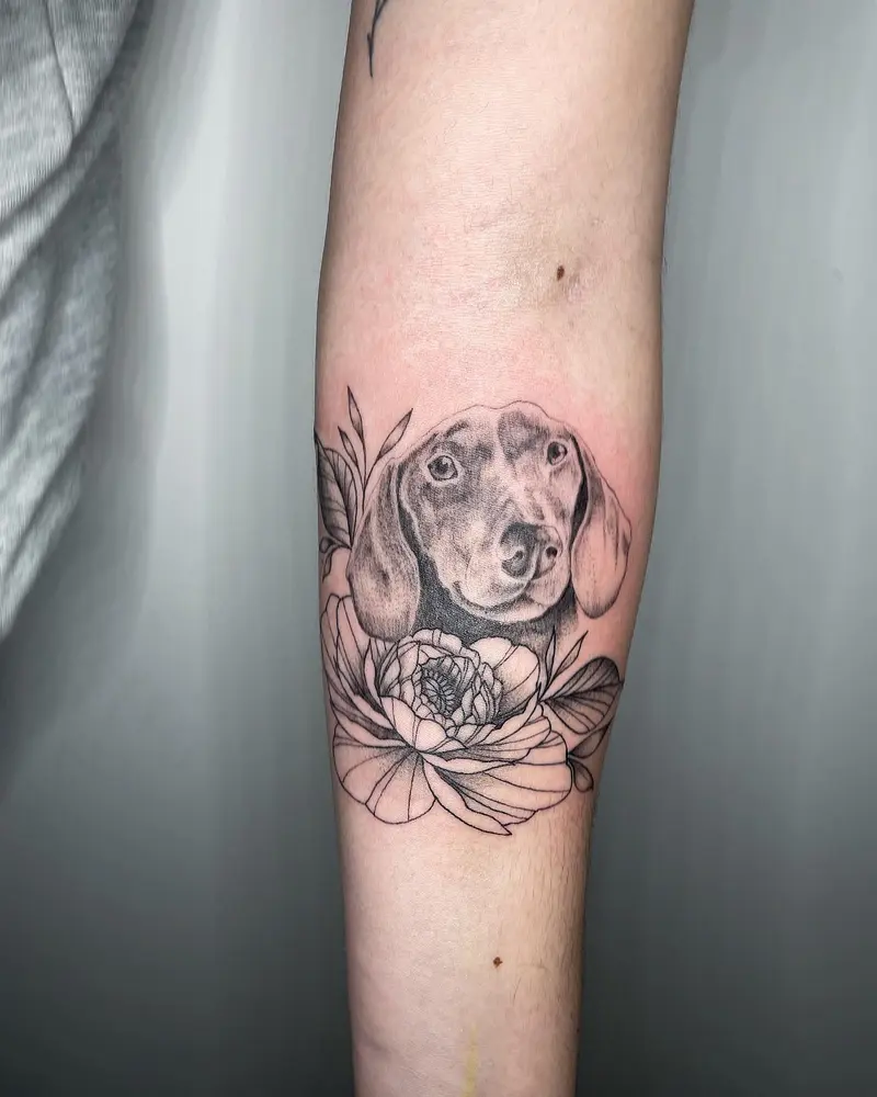 Here’s that good boy again because he’s so cute. I’m booking mid April now! * * * #petportrait #pettattoo #dogtattoo…