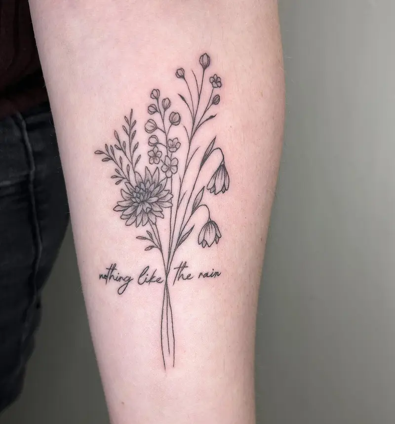 🎶 nothing like the rain. * * * * #5secondsofsummer #birthflowers #birthflowertattoo #snowdrop #birthmonth…