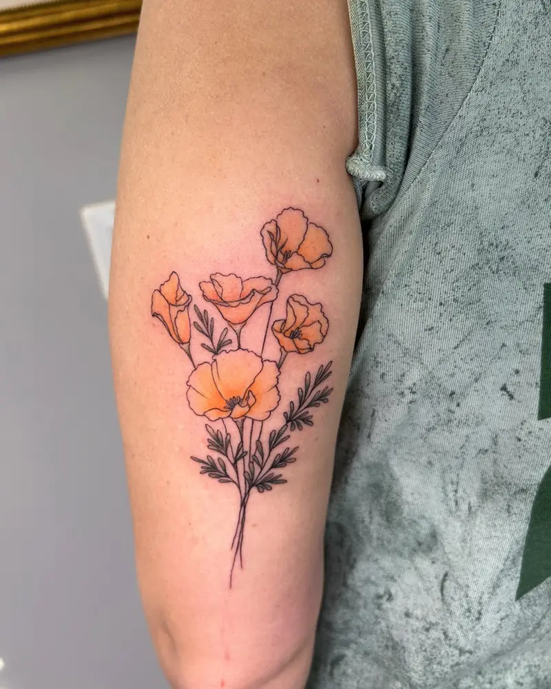 Some special California poppies from the other day 💐 * * * #californiapoppies #poppy #flowers #natureart #colortattoo…