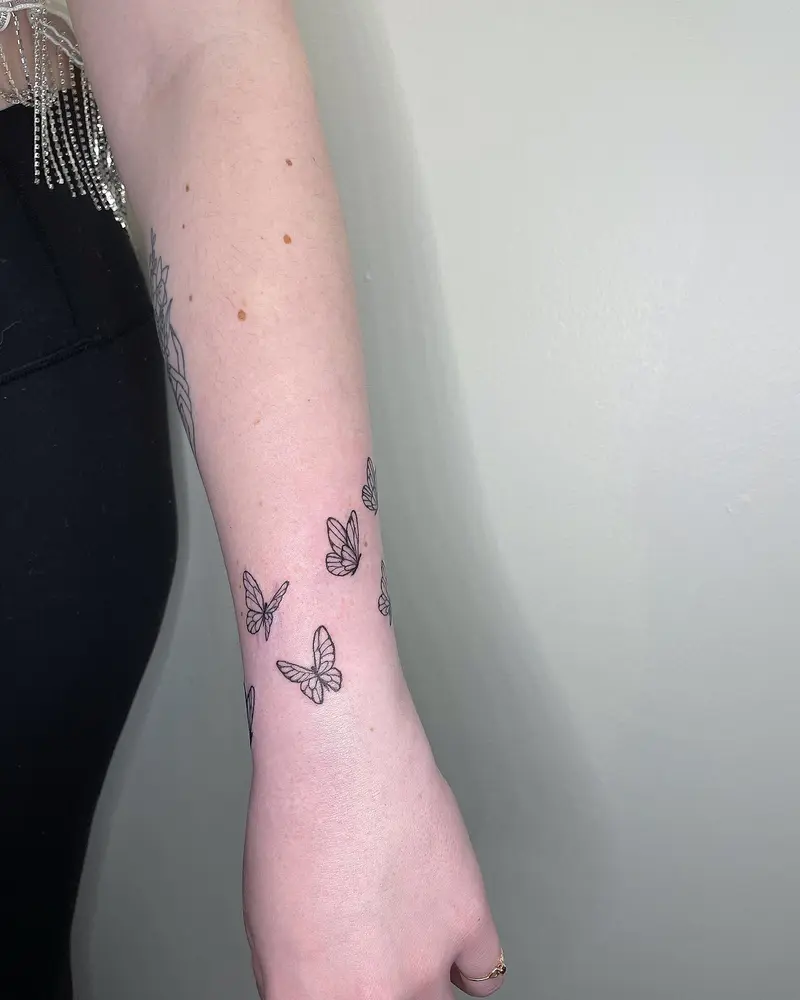 Some fine line butterfly friends I got to do yesterday. * * * #butterflytattoo #smallbutterflytattoo…