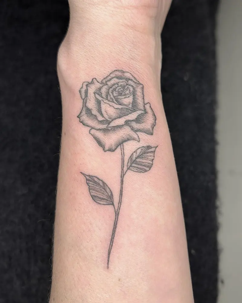 Little rose from today 🌹 * * * #rosetattoo #blackandgreytattoo #realism #tattooart #art #linework #tattooer