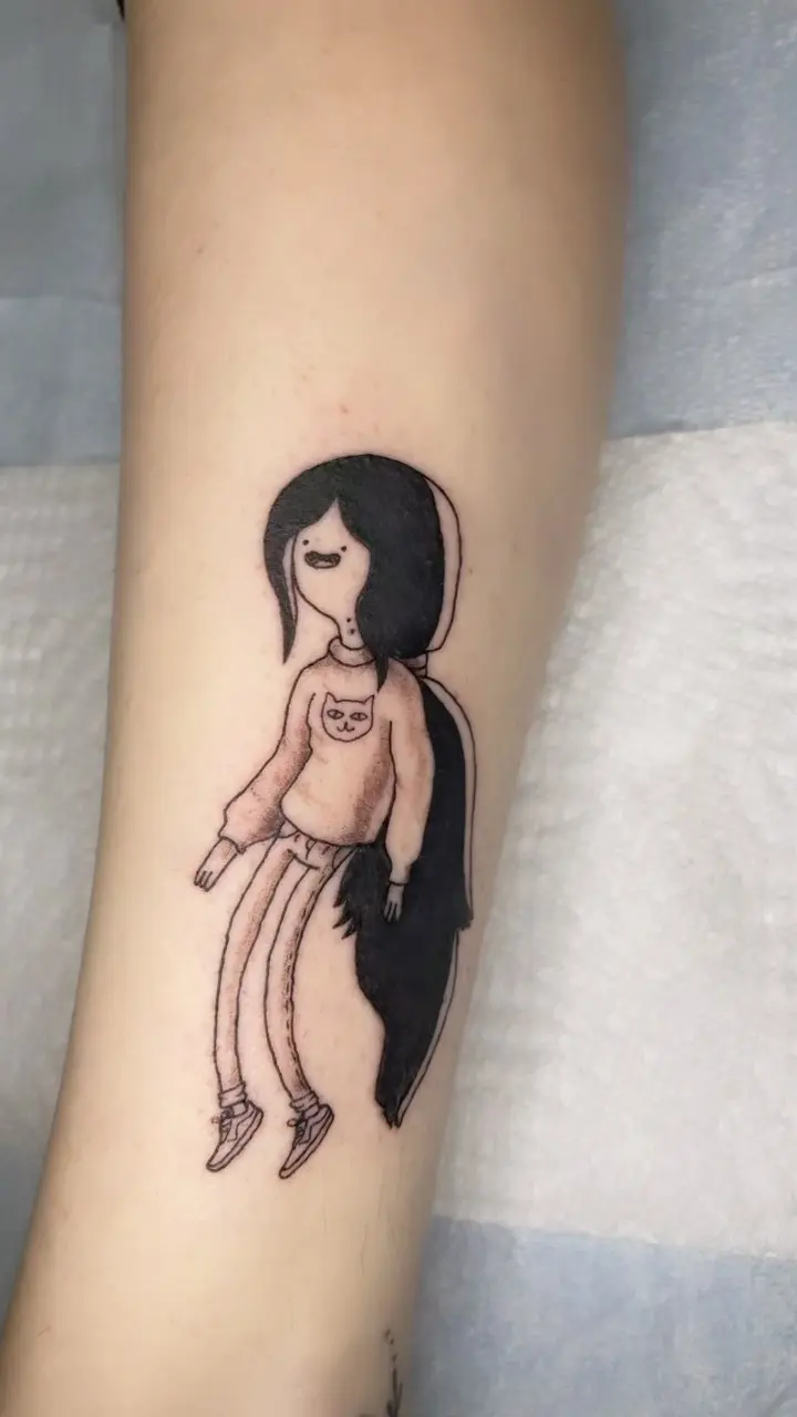 Marceline the vampire scene queen, rocking some skinny jeans, vans and a cat sweater 🐱 * * * #adventuretimetattoo…