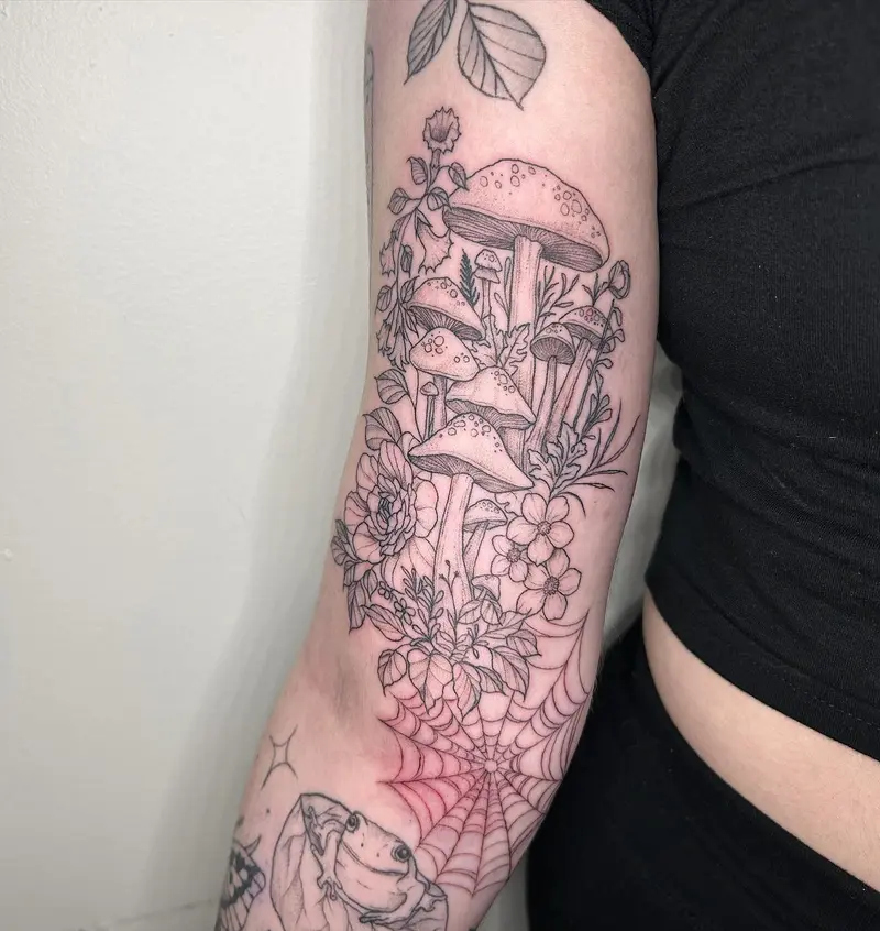 A little red and sensitive in that elbow ditch, but I couldn’t resist posting. A love a good mushroom piece to start…