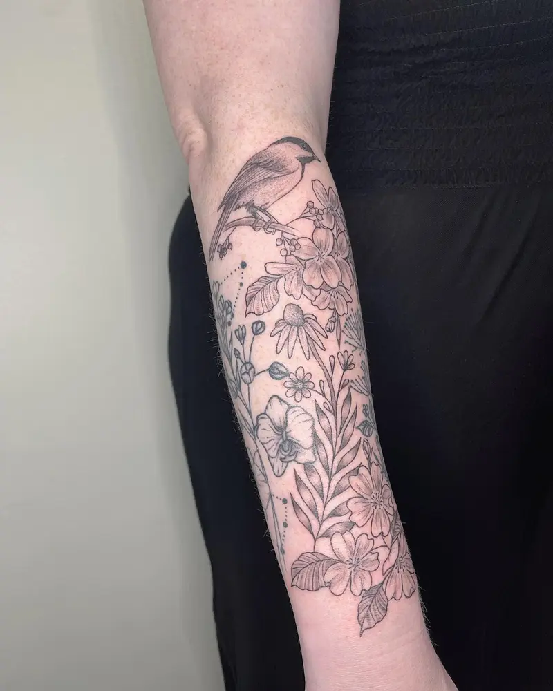 Nature half sleeve coming together. Can’t wait to keep working on it! * * * #naturetattoo #naturesleeve #halfsleeve…