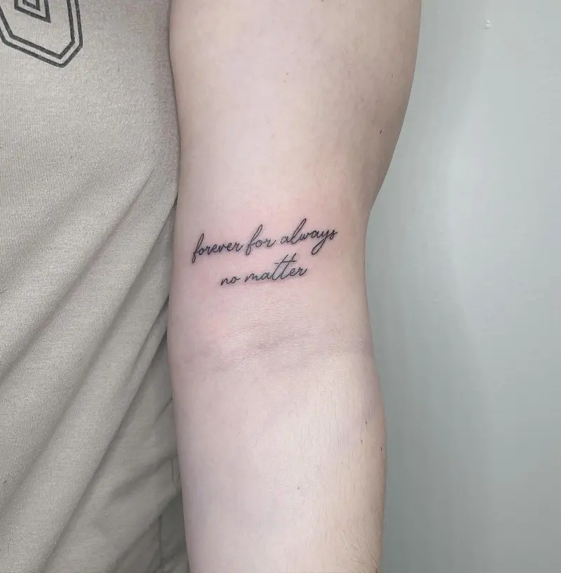 Some nice words from the other day * * * #quote #armtattoo #quotetattoo #cursivewriting #scripttattoo #cursivetattoo…