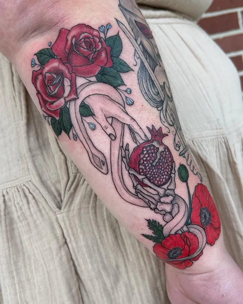 Fun addition to a full sleeve I’ve been working on. I can’t wait to see it all come together! * * * #sleevetattoo…