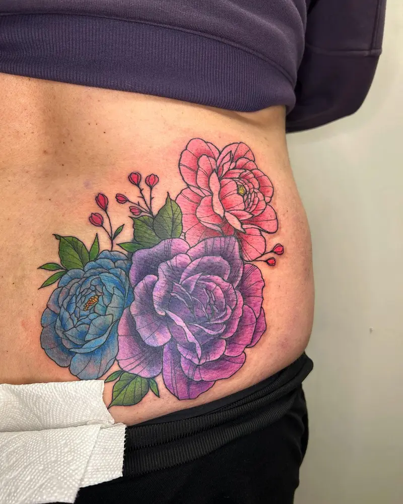 Fun and colorful coverup I did recently. Swipe to see what we covered * * * #colorfultattoo #coveruptattoo #coverup…