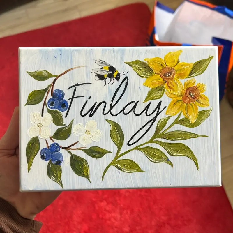 It felt so great to do a little painting during this trip. This is on a box my sister used to ask our baby cousin to…