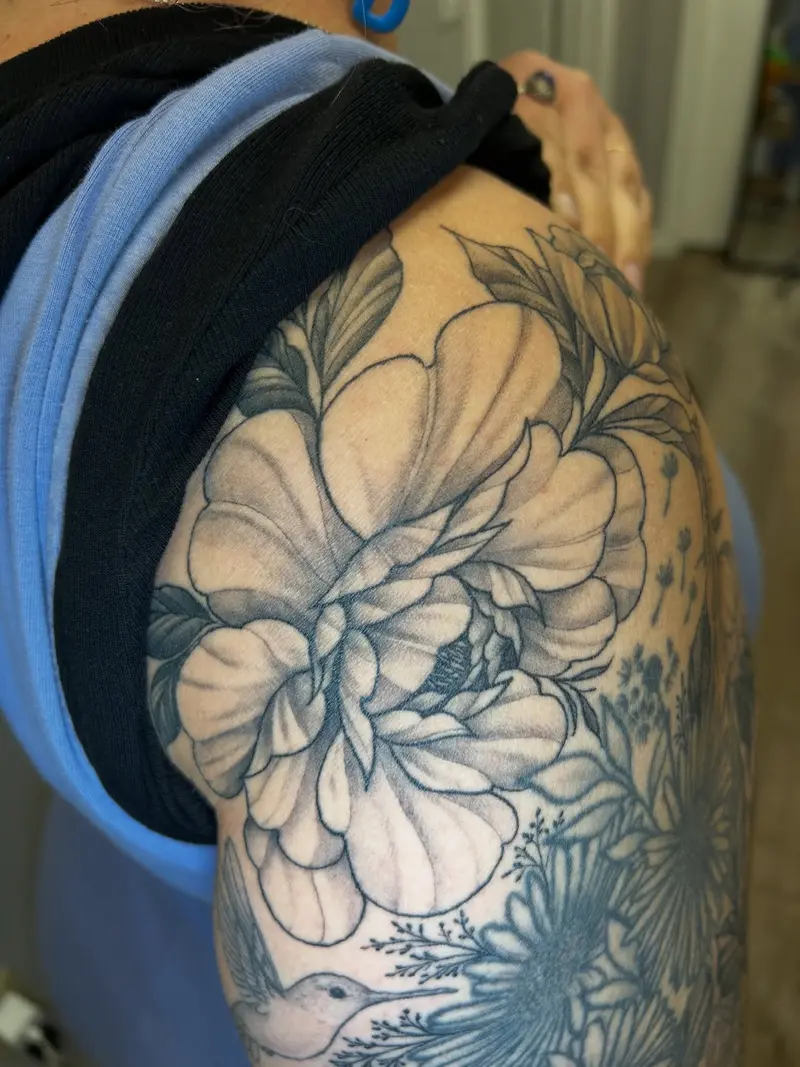 About a month healed. Swipe to see the rest of the sleeve 🥰 this has been a work in progress for a longgg time now,…