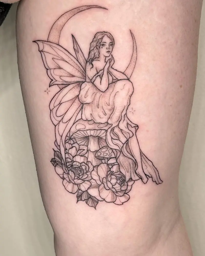 This fairy babe is the other half of the friendship tattoo that goes along with the dragon I posted a little while…