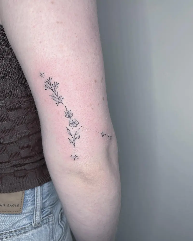 Cancer constellation ♋️ * * * #zodiacsigns #constellationtattoo #floraltattoo #stars #zodiac #astrology